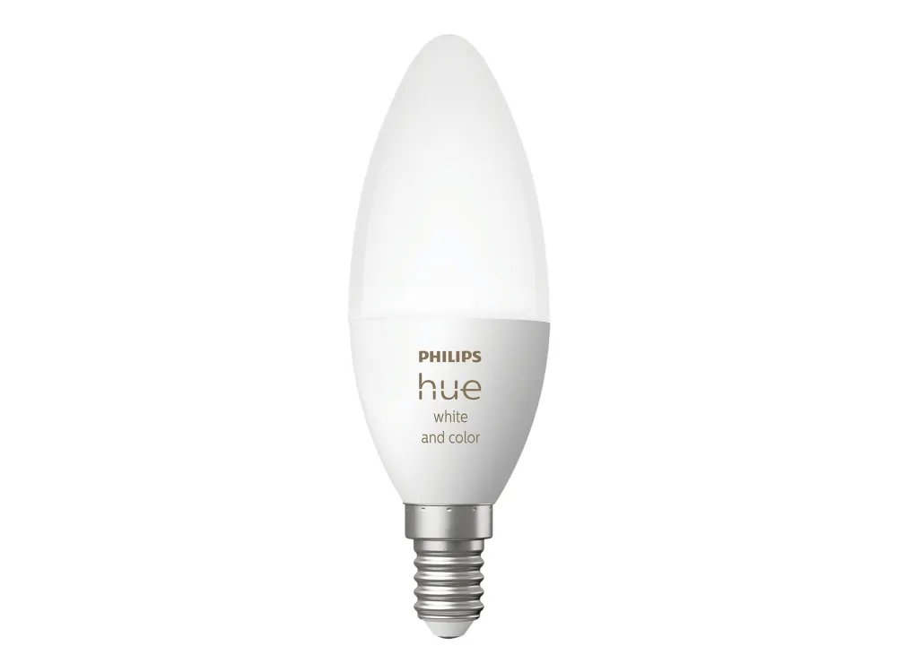Philips Hue White and Color Ambiance - LED-lyspære - form: B39 - E14 - 4 W (tilsvarende 25 W) - klasse G - 16 millioner farver/varmt til køligt hvidt lys - 2000-6500 K (pakke med 2)
