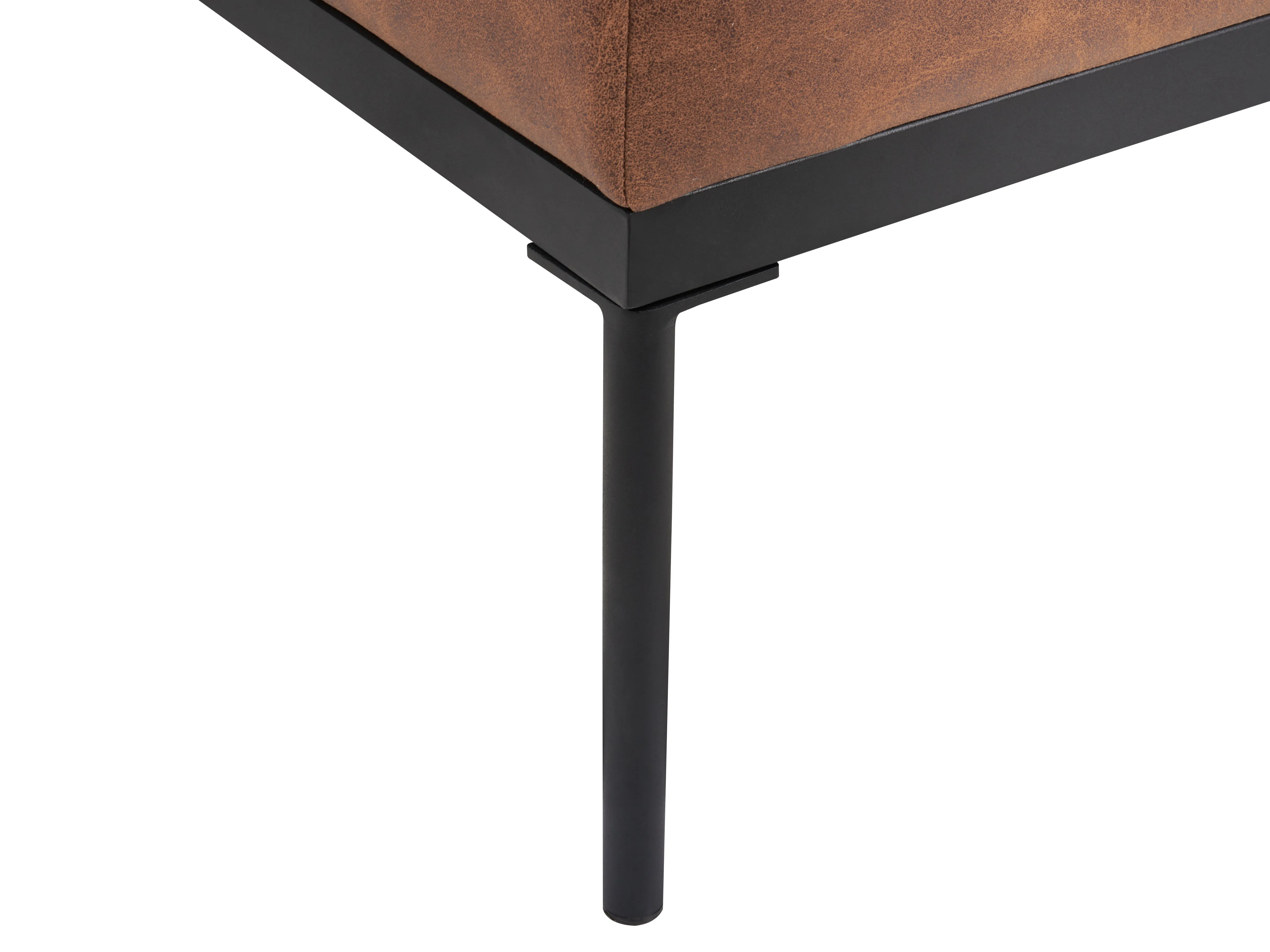 Chaise longue MALMOS Kunstlinnen Kunstleer Bruin