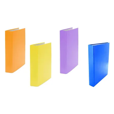 Livepac Office Ringbuch DIN A5, 4-Ring, 4 Stück je in Stück hellblau, gelb, orange und lila