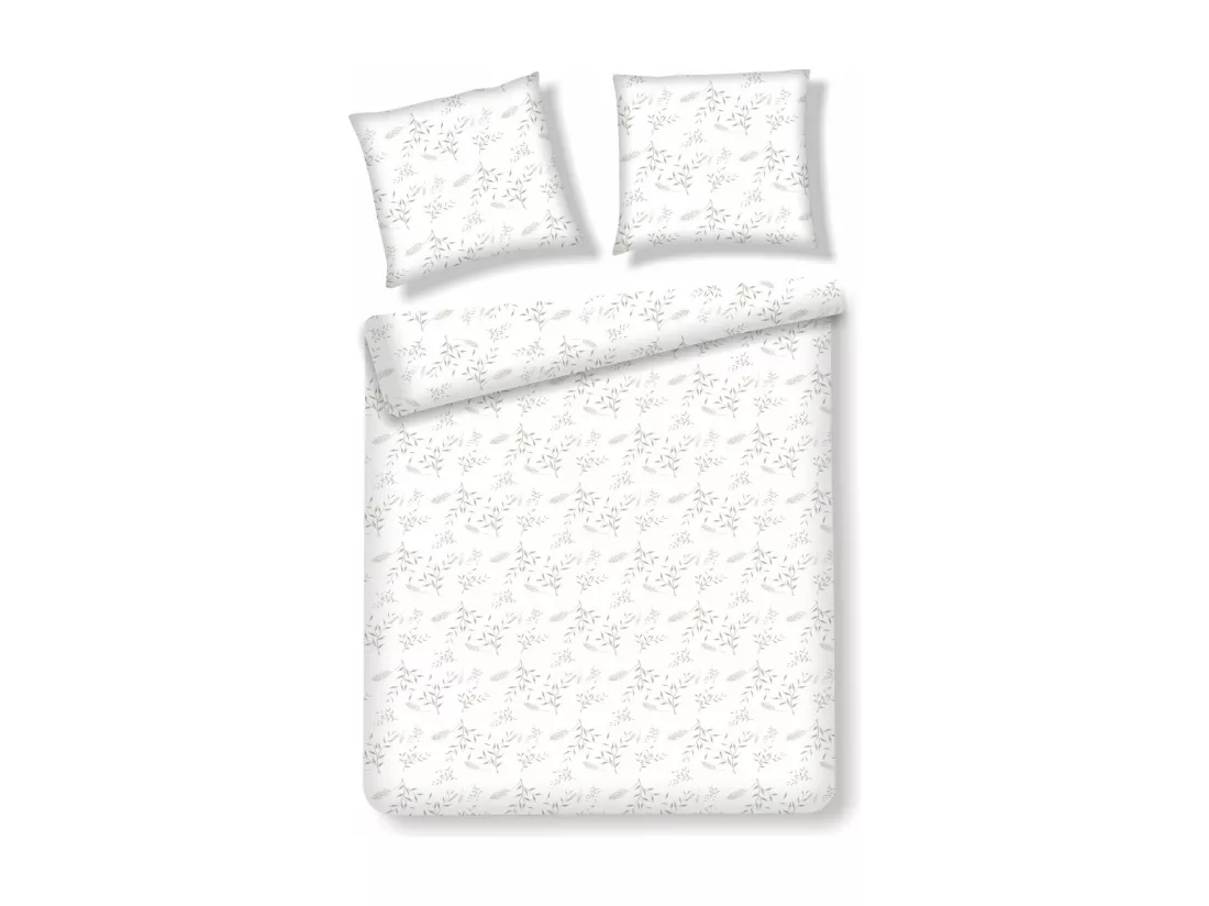 Literie en satin de coton Felicija blanc moyen 160 x 200