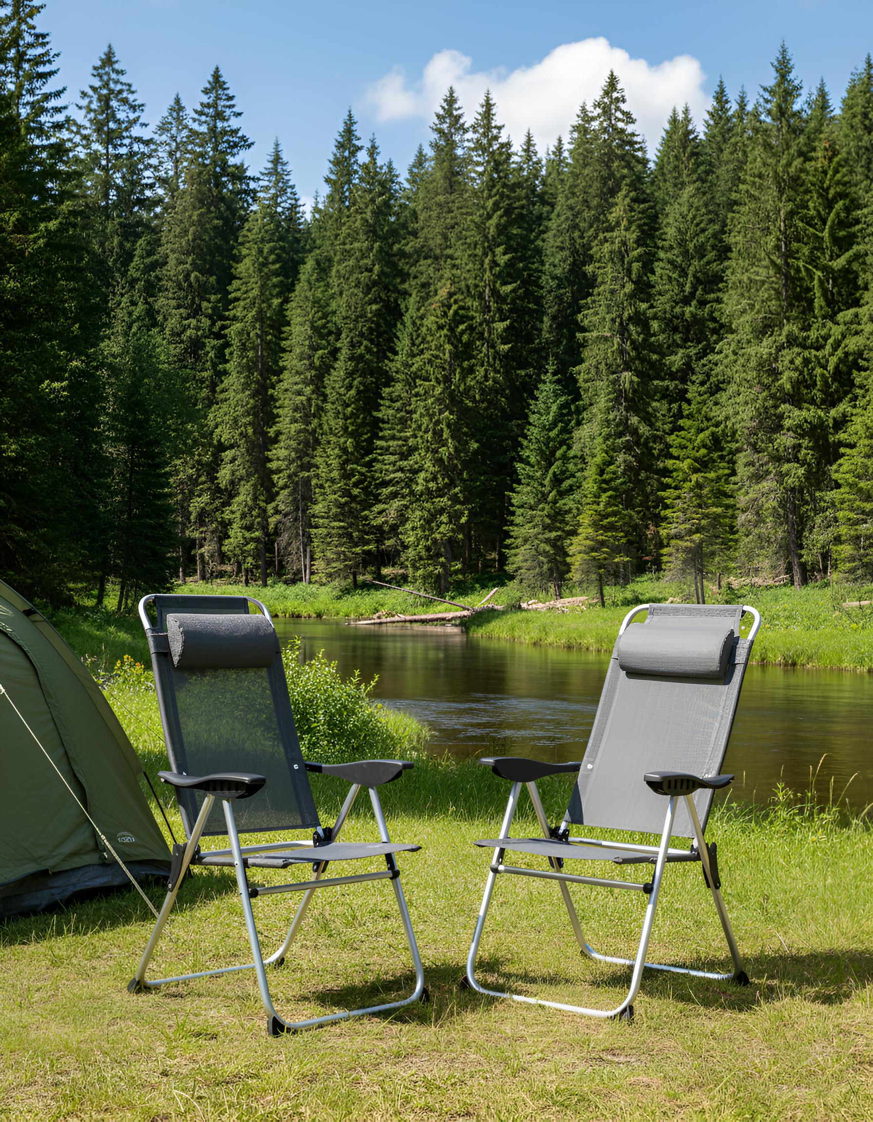 Set van 2 tuinstoelen ASINE inklapbaar Metaal Grijs