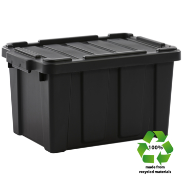 Iris Powerbox Robuust Opbergbox - 21L - Kunststof - Zwart - Set van 3