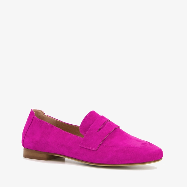 Hush Puppies suede dames instappers fuchsia