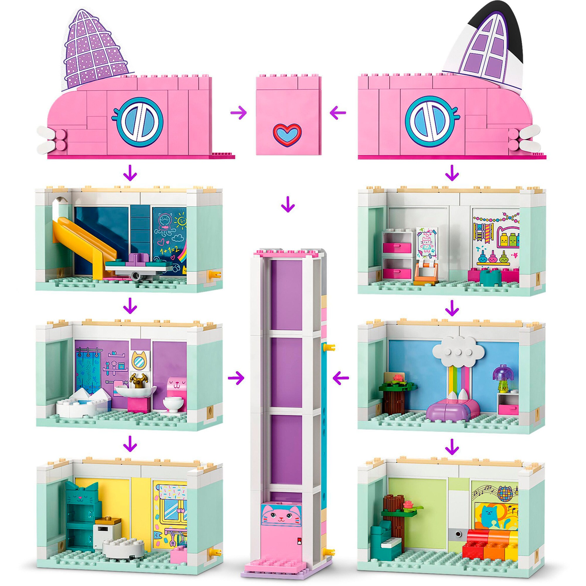 LEGO Konstruktionsspielzeug Gabby's Dollhouse Gabbys Puppenhaus