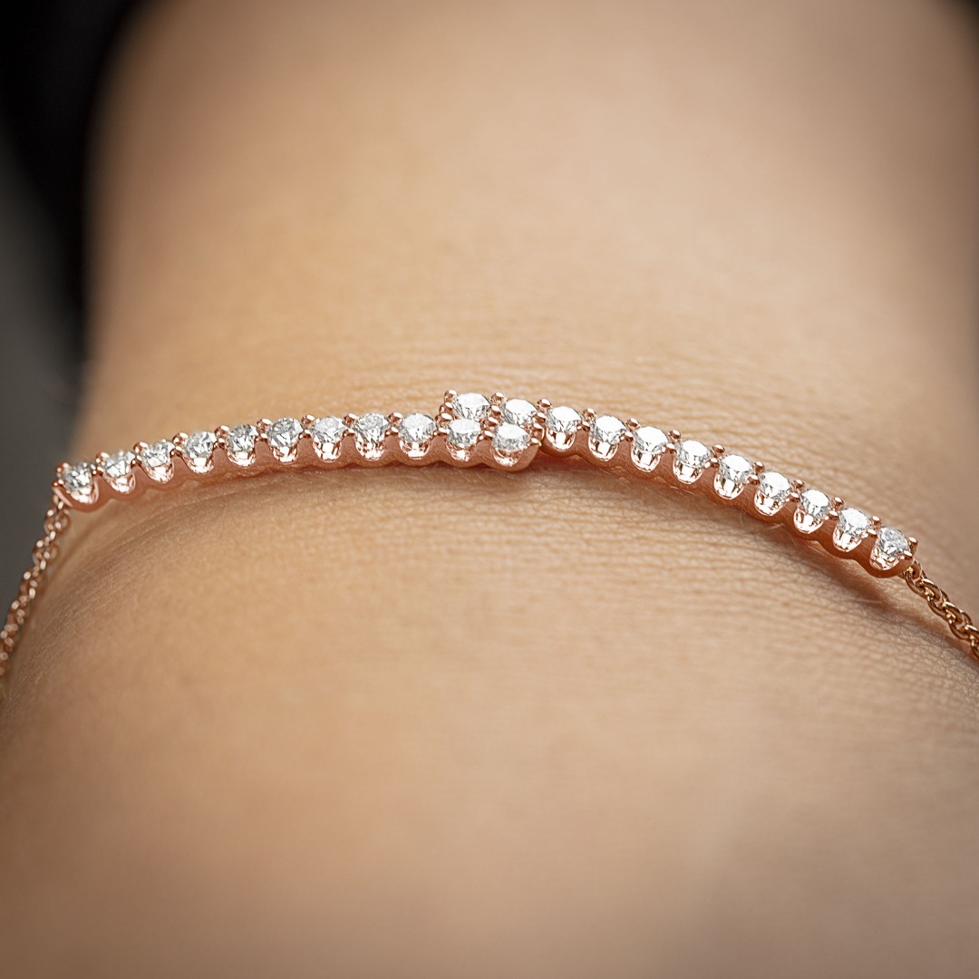 1.01 Karat Diamantarmband 750/18 K Roségold