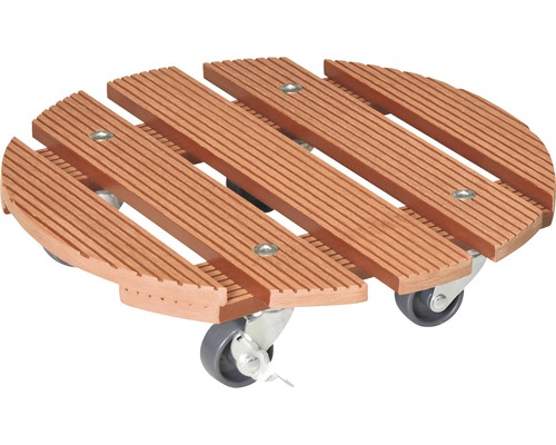 Plantenwagen WPC Ø 29 cm max. draagvermogen 100 kg bruin