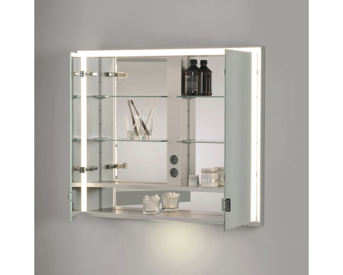 KEUCO Royal Lumos spiegelkast, 100 x 16,5 x 73,5 cm, zilver, 2-deurs, LED, IP24, inbouw, 723