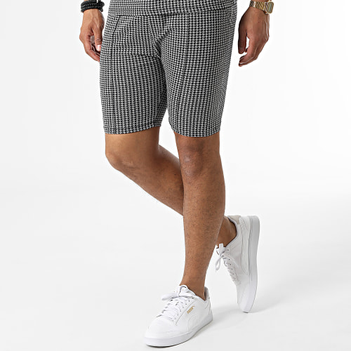 Ensemble Tee Shirt Col Zippé Short Jogging C5845-C8153 Noir