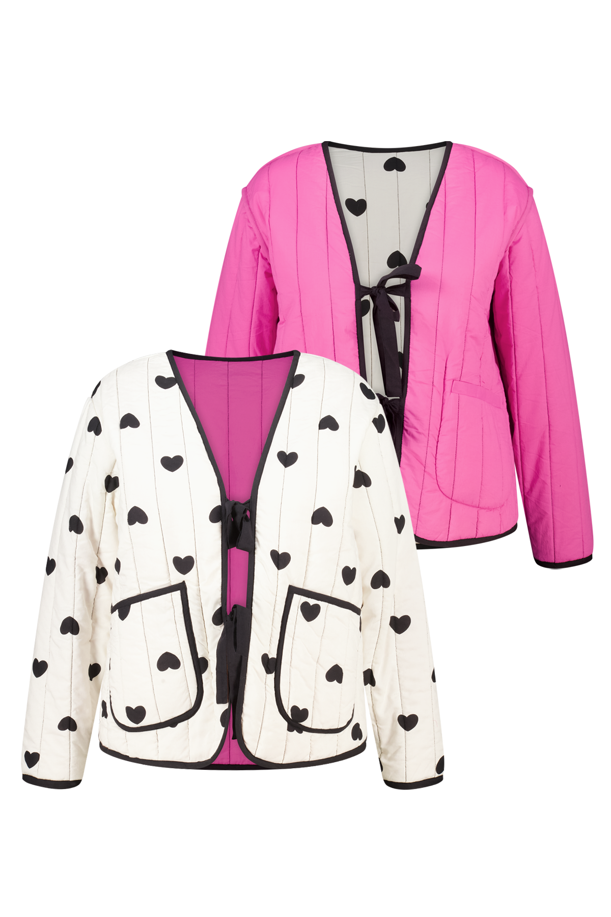 Reversible jasje met print Multi zwart-wit
