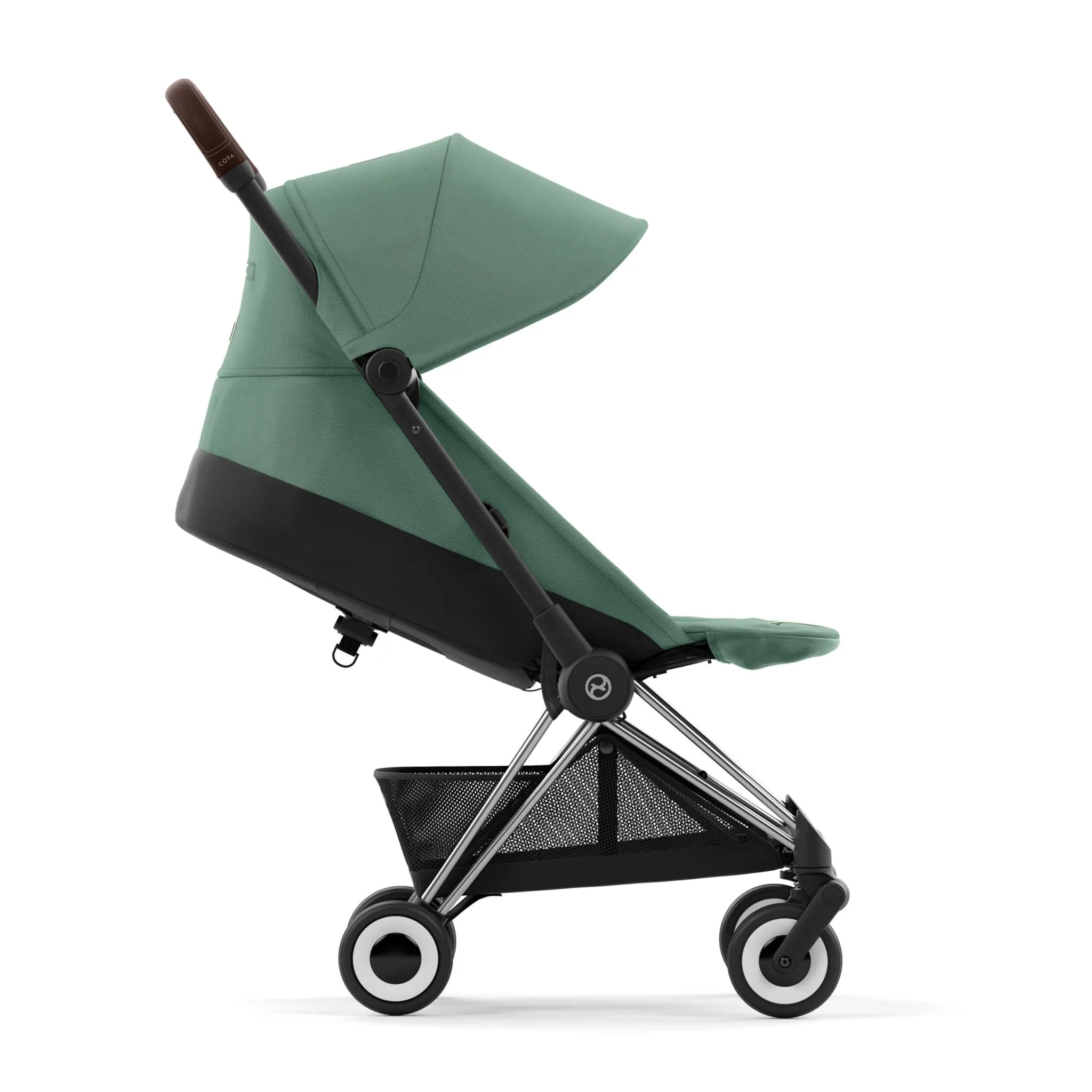 Cybex Poussette Coya - Cadre chromé avec siège vert feuillage