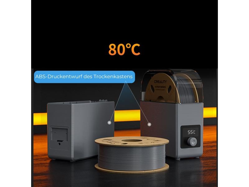 Creality Filament ABS Hyper, Grau 1.75 mm 1 kg Hochwertiges 1.75 mm ABS Hyper Filament für 3D Drucker