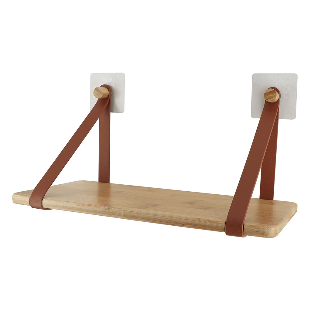 Etagère bambou marron adhésive EASY CHIC 39.5x20x20cm