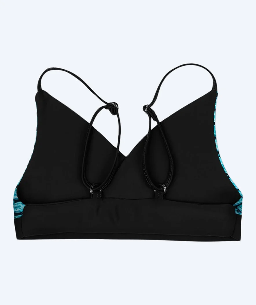 Fin Fun havfrue bikini top til piger uden flæser - Tidal Teal (Lyseblå)
