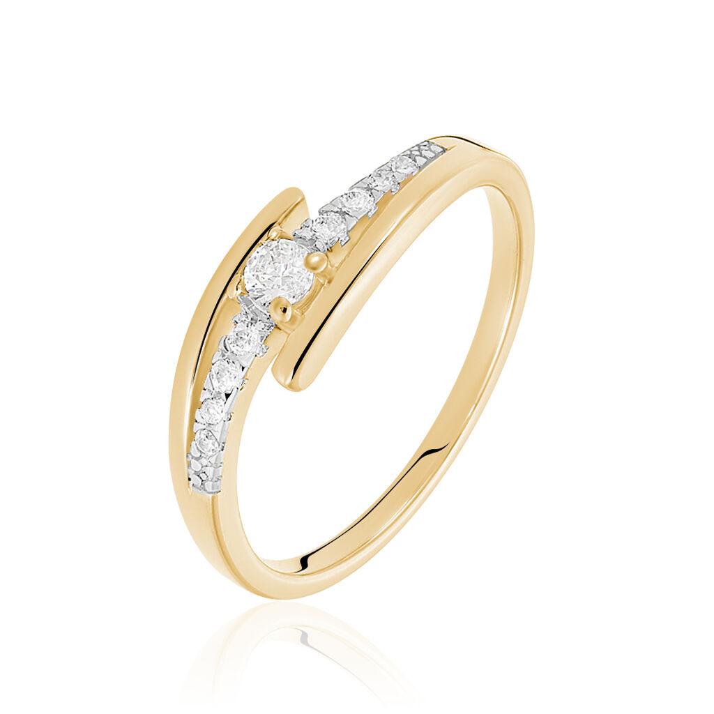 Bague Auberi Plaqué Or Jaune Oxyde De Zirconium