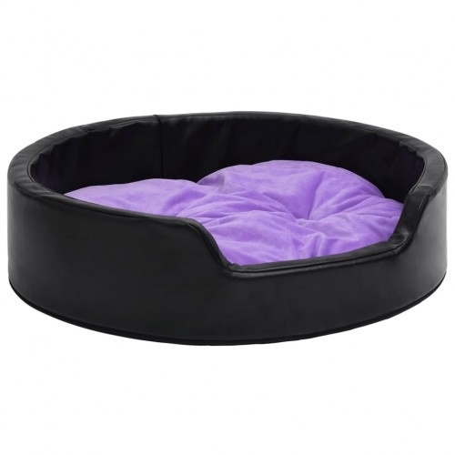 Sofá vidaXL com almofada lavável, preto e lilás, para cães e gatos.