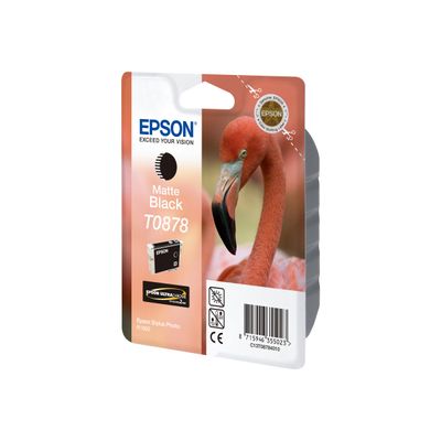 Epson T0878 Flamant rose - noir mat - cartouche d'encre originale