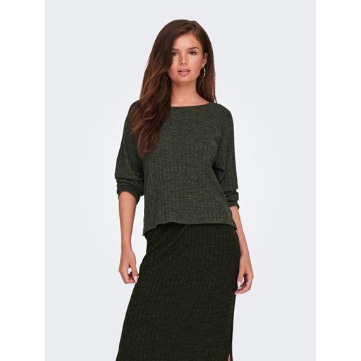 JDY Inez Rib Striktrøje, Winter Moss, XL