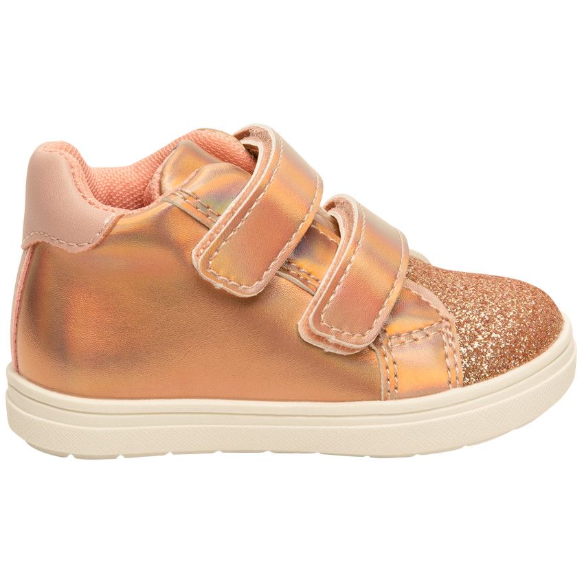 Bottillons irisés à paillettes avec double velcro pour bébé fille - Multicolore
