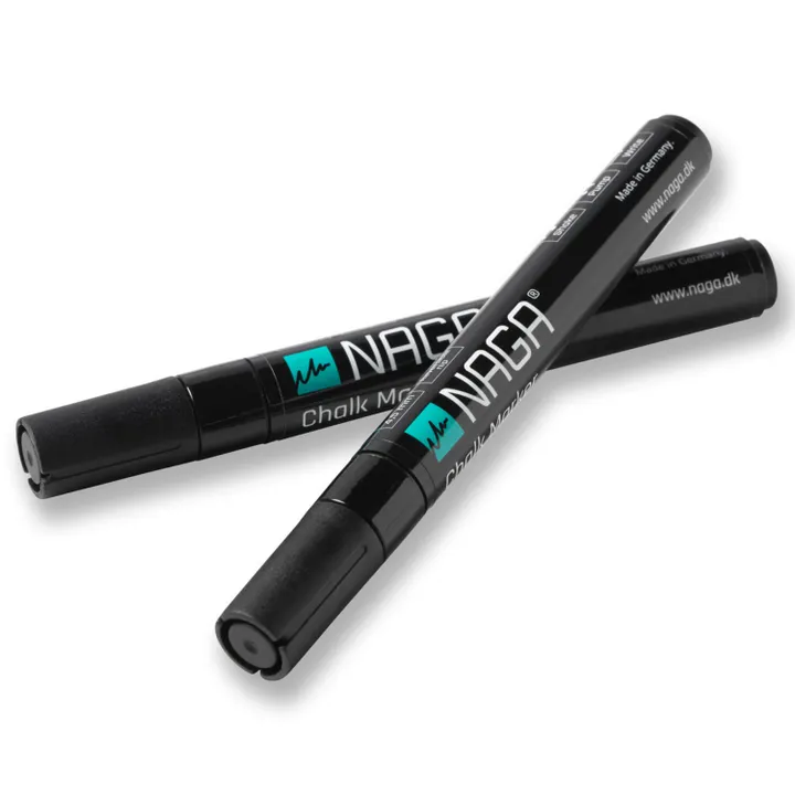 Glastavle marker sort 4,5 mm Dry Erase med vendbar spids fra rund til skrå - (2 stk.)
