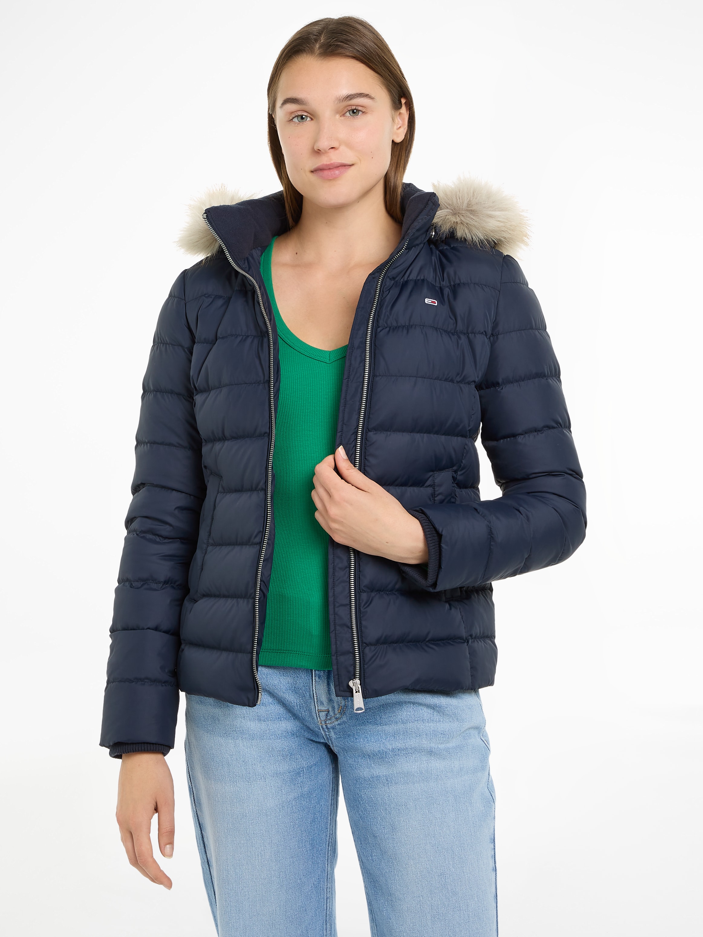 Tommy Jeans Curve Steppjacke »TJW BASIC HOODED DOWN JACKET EXT« mit Kapuze in Grossen Grössen, mit Kapuze