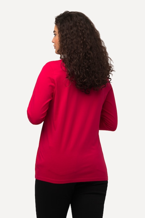 Shirt, Slim, V-Ausschnitt, Langarm