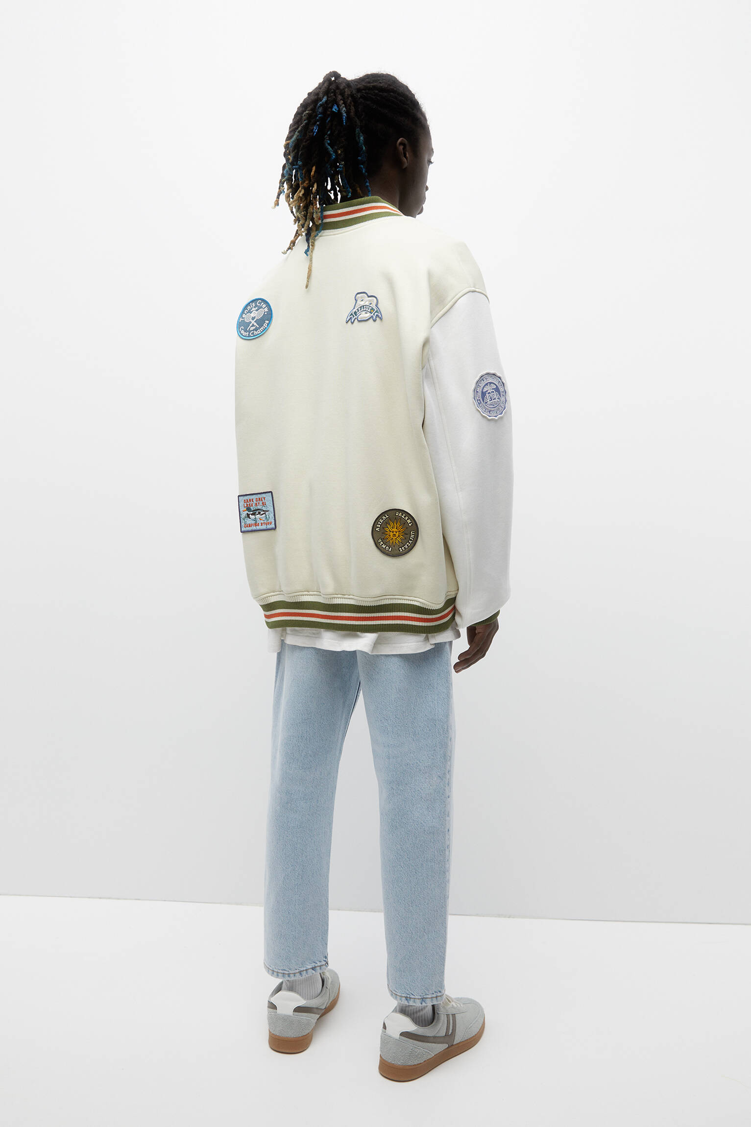 PATCHES DE BENGALA BRANCA BOMBER - OFF WHITE