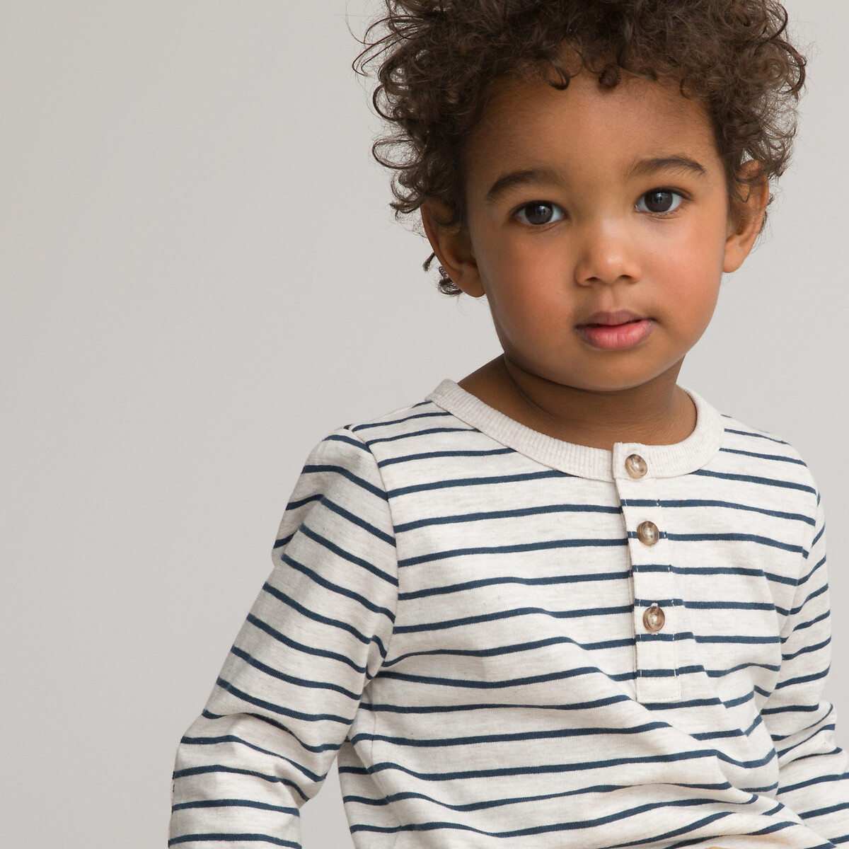 COLEÇÃO LA REDOUTE<br>Conjunto de 2 camisetas com gola túnica, em algodão