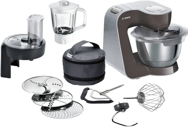 Bosch MUM5 CreationLine Premium MUM58A20 - Køkkenmaskine - 1000 W - børstet rustfrit stål/grå