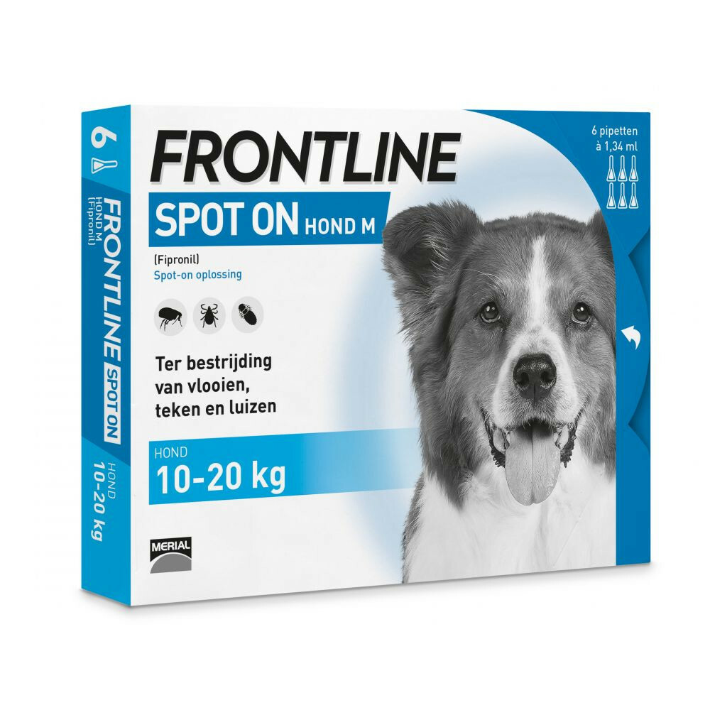 Frontline Spot On Anti Vlooien en Teken Druppels Hond 10 - 20 kg4 pipetten
