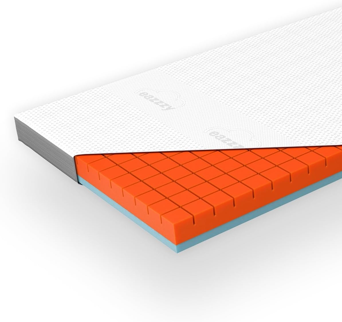 Genius eazzzy Premium Cube Topper Höhe 9 cm ergonomischer Matratzentopper, 2 in 1 Wende-Topper mit Fester und weicher Seite, Atmungsaktiver Mesh-Bezug, mit Eckschlaufen, waschbar180 x 200 cm