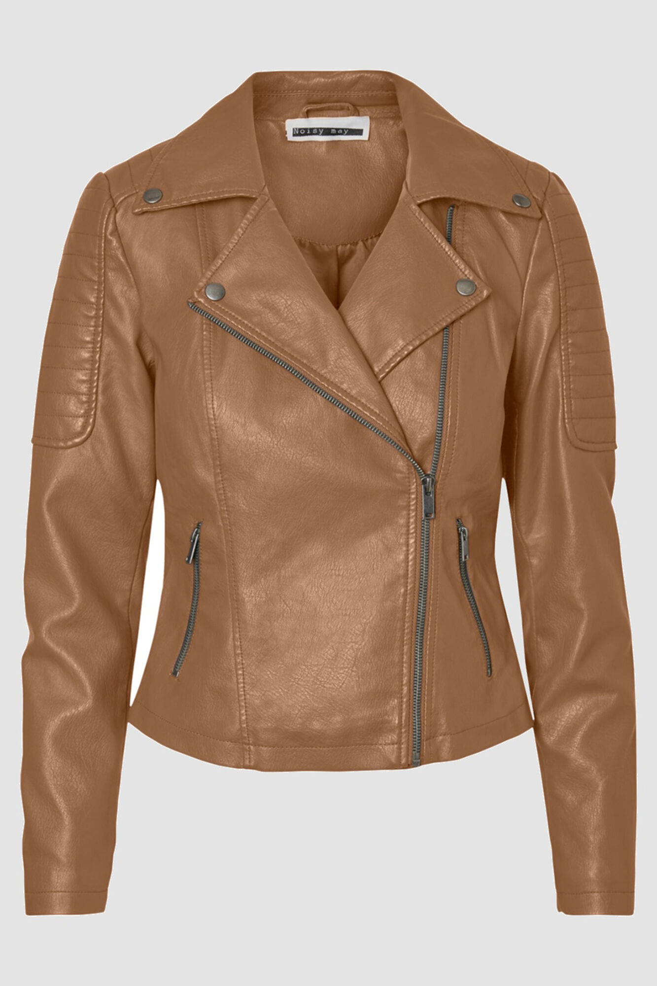jaqueta de couro sintético estilo motociclista