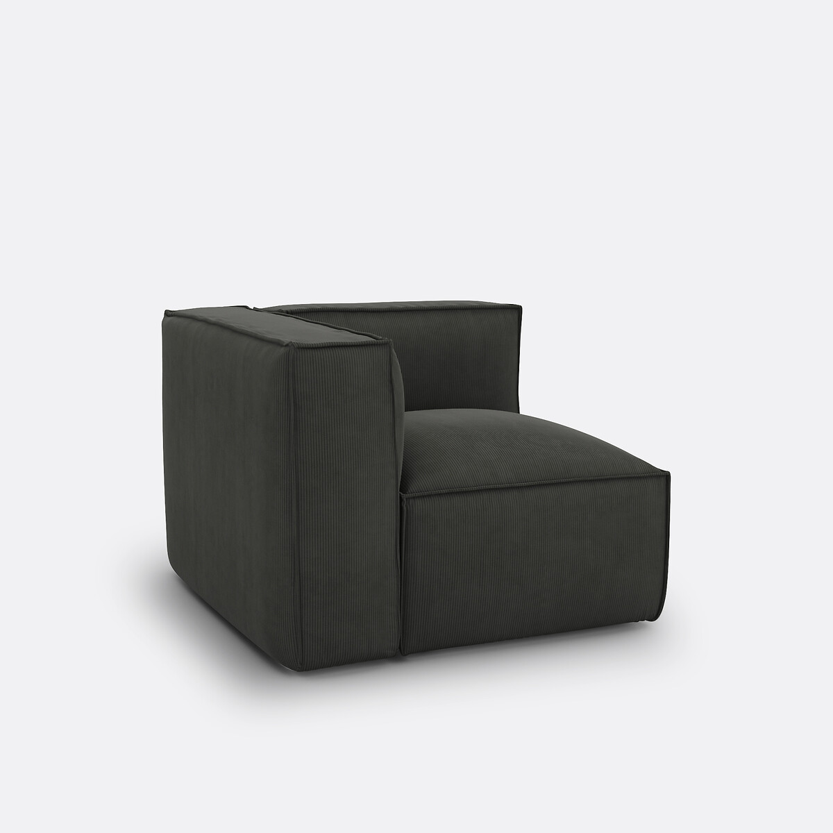 LA REDOUTE INTERIEURS<br>Canto modular de veludo canelado, Sete