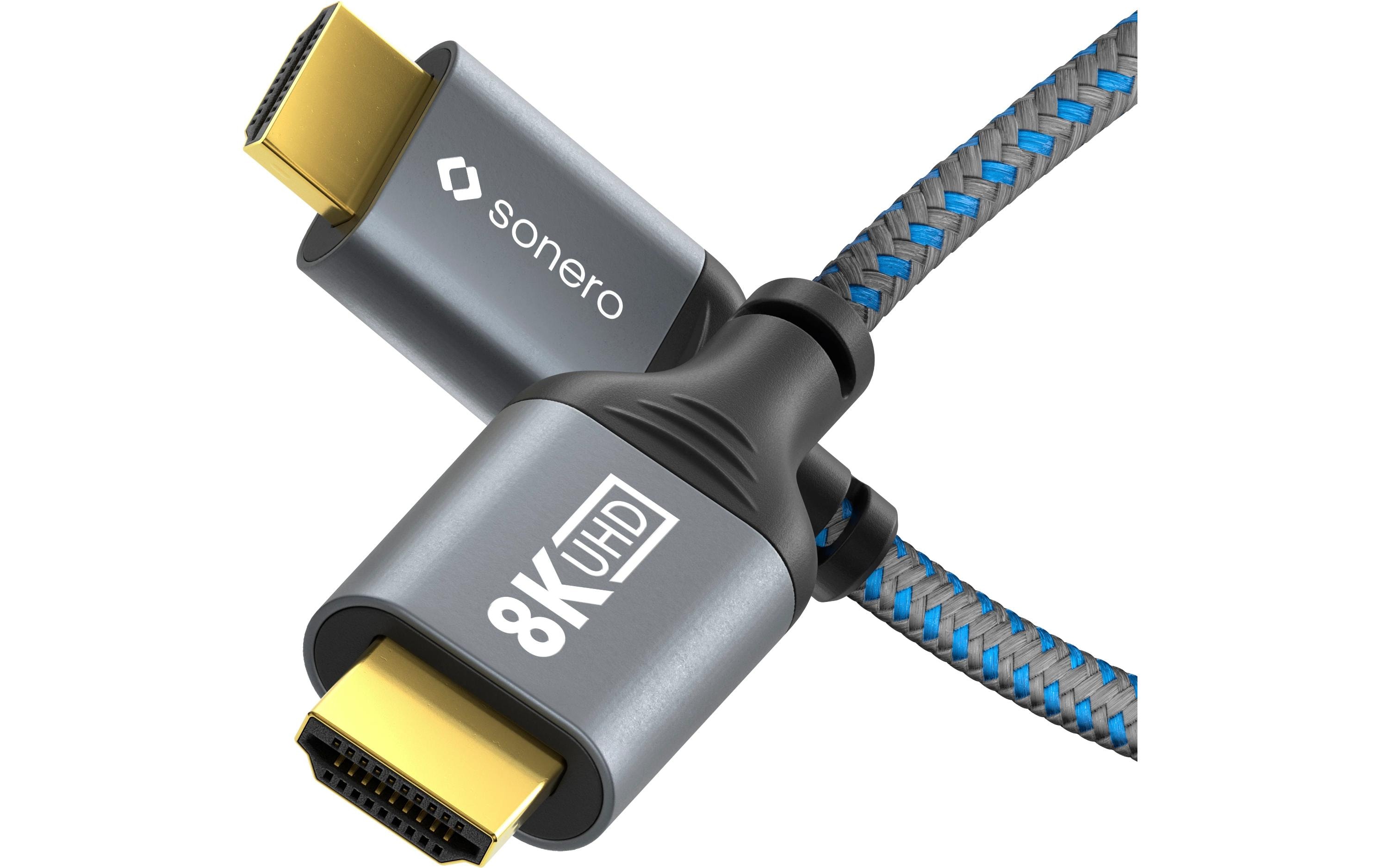 Kabel 8K HDMI - HDMI, 1 mHDMI auf HDMI Kabel - 8K60 - grau/blau - 1.00m