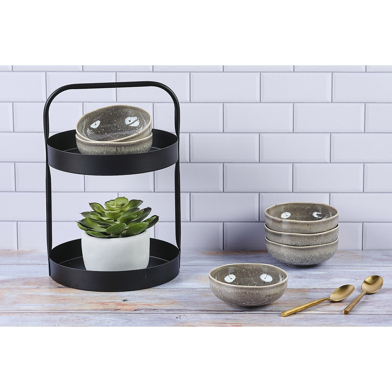 Bjorn 6 Bols en Grès Stellar gris/anthracite - 25 cl