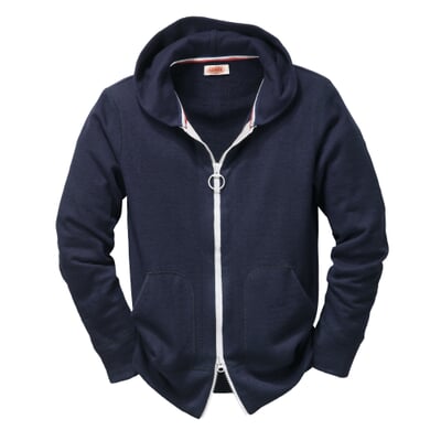 Frottee-Kapuzenjacke Herren, Blau