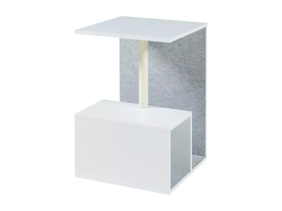 Table d'appoint avec arbre à chat Masfjorden 60 x 40 x 40 cm blanc [en.casa]