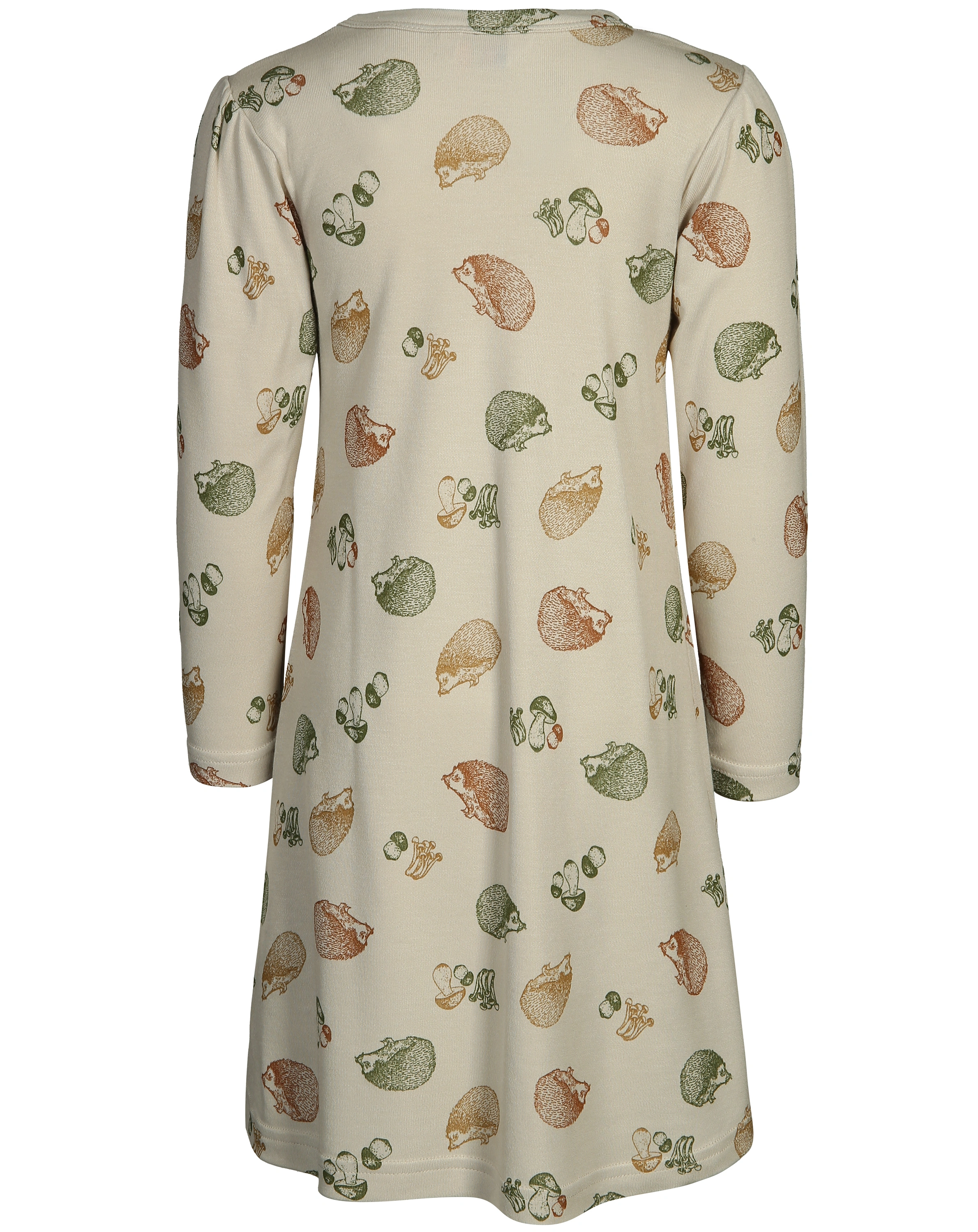 Langarm-Kleid 4006 - HEDGEHOG AOP in beige