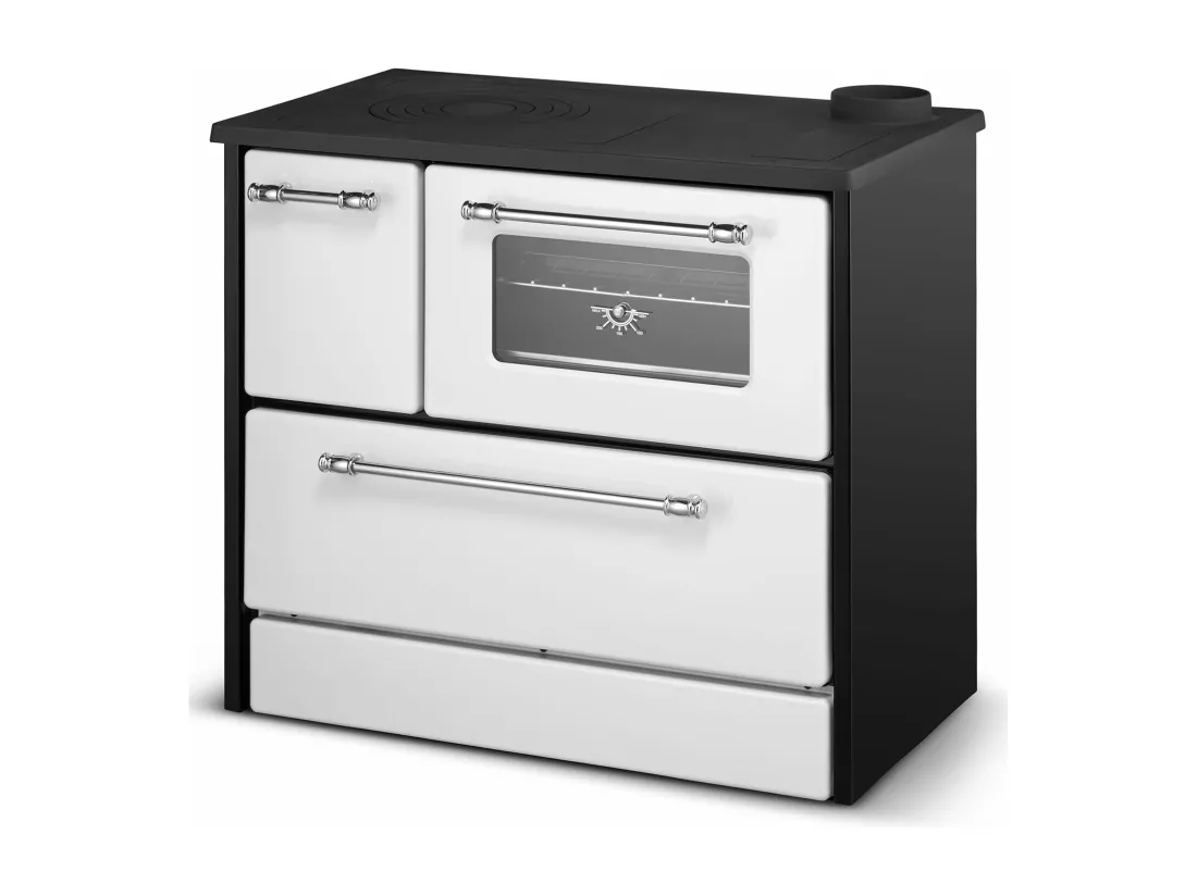 Poêle à bois 9 Kw blanc L87xP51xH79 Ecodesign