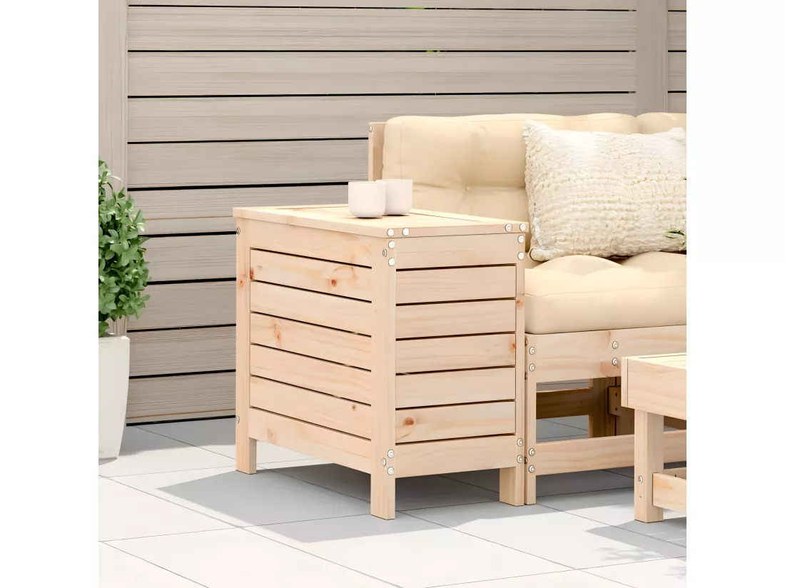 Repose-pied de jardin 62x31,5x52 cm bois de pin massif