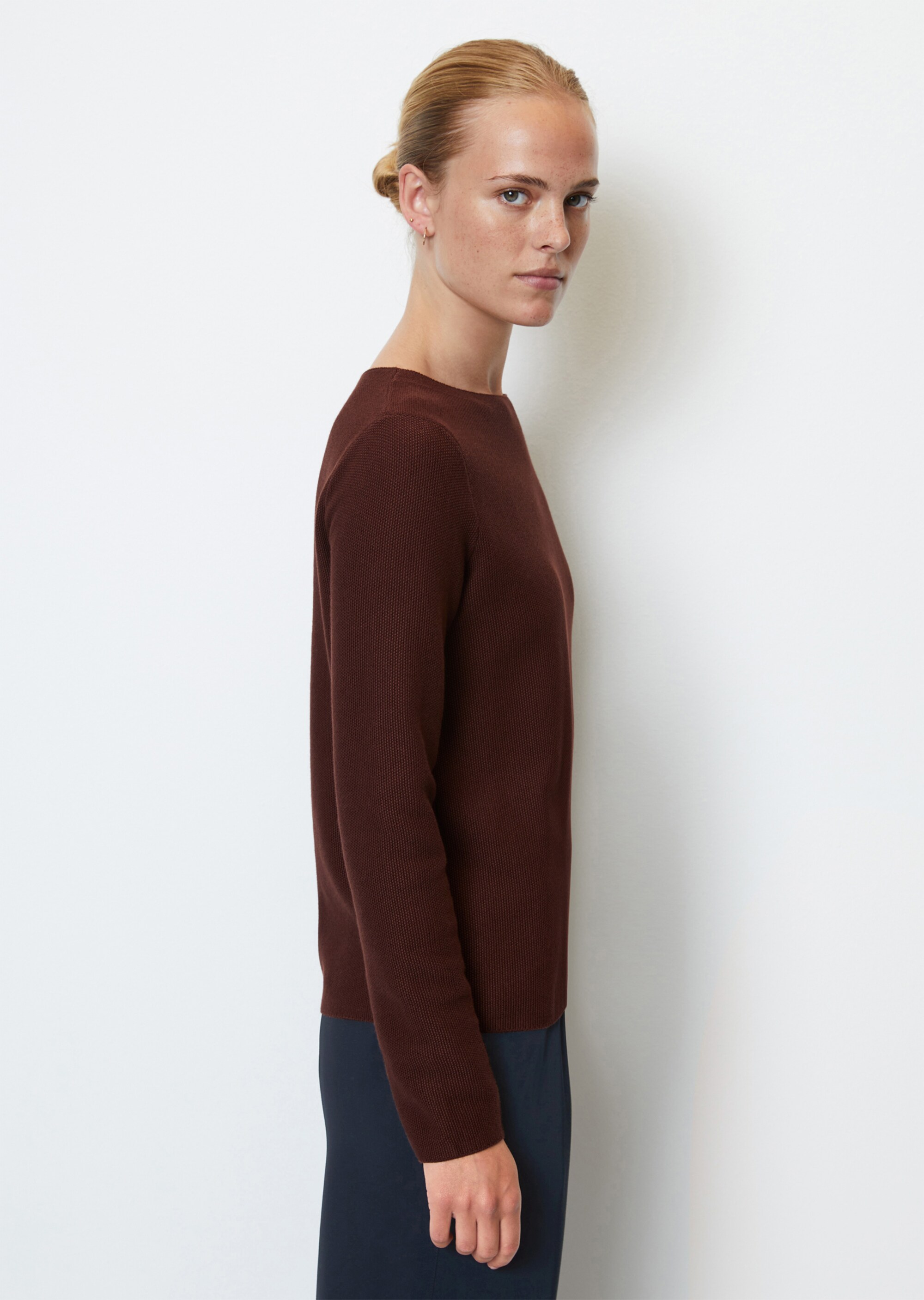 Pullover mit Reiskorn-Struktur aus softem Organic Cotton