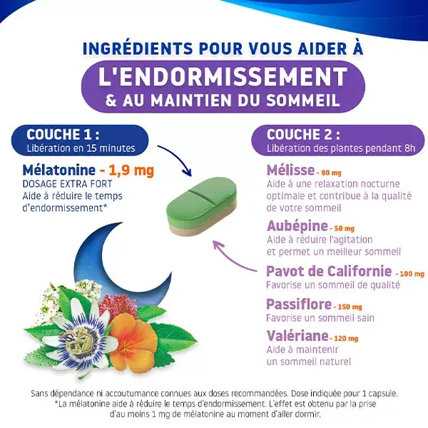 Valdispert Sommeil Intégral Mélatonine 1,9mg et Plantes 30 comprimés