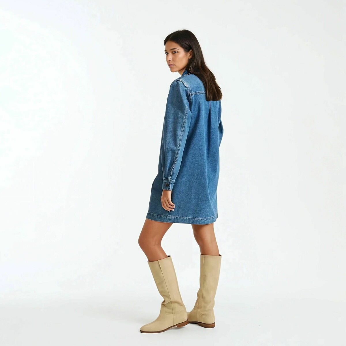 COLEÇÕES LA REDOUTE<br>Saia curta jeans, Assinatura ALBANE