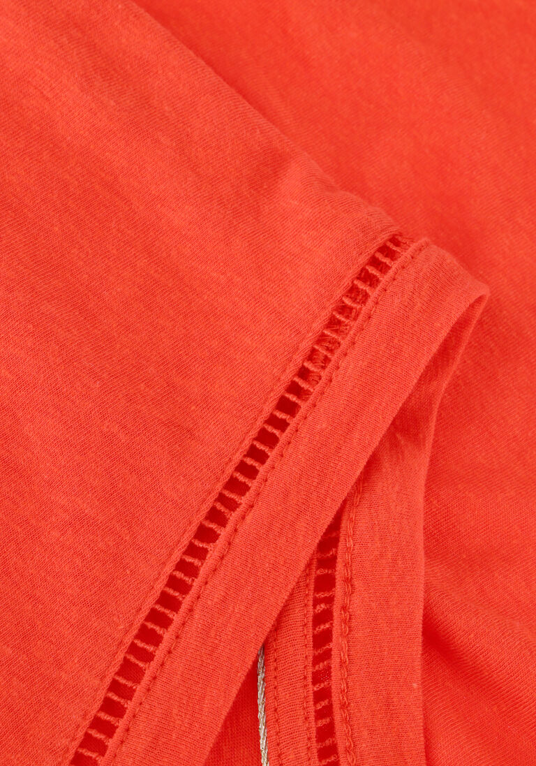 SCOTCH & SODA oranje scotch & soda top v-neck ladder detail loose fit t-shirt