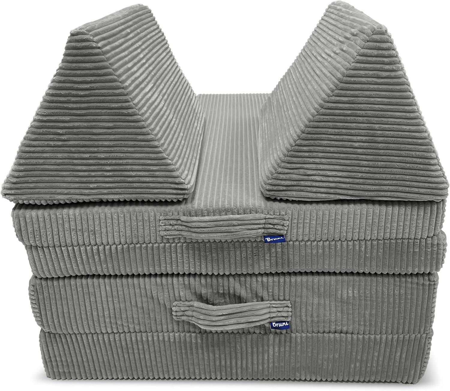 Bruni Spielsofa Cord für Kinder in Grau - großes XXL-Sofa fürs Kinderzimmer, Schlafsofa mit abnehmbarem, flauschigem Cord-Bezug, in Österreich entwickelt