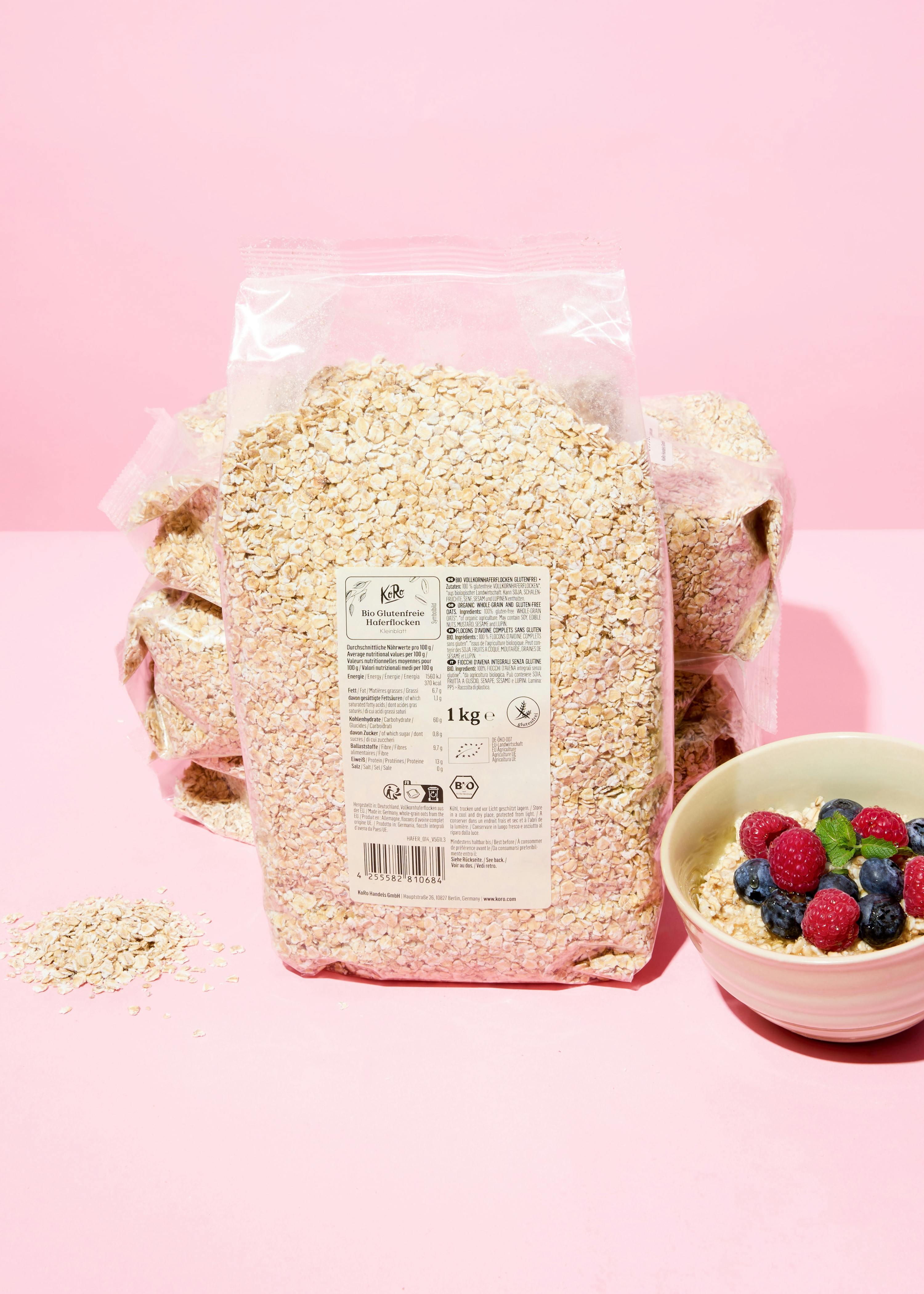 Glutenfreie Bio Haferflocken Kleinblatt 4 x 1 kg