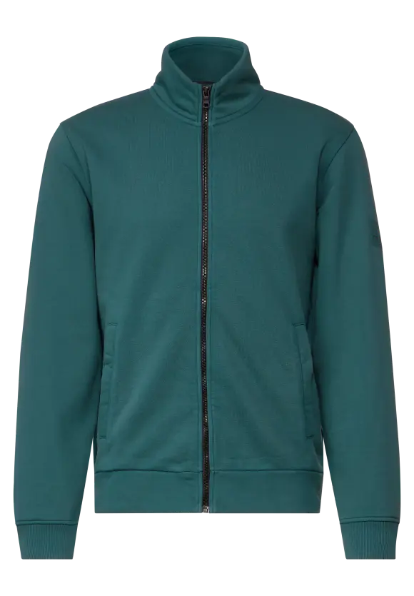Softe gewaschene Sweatjacke - oxford green
