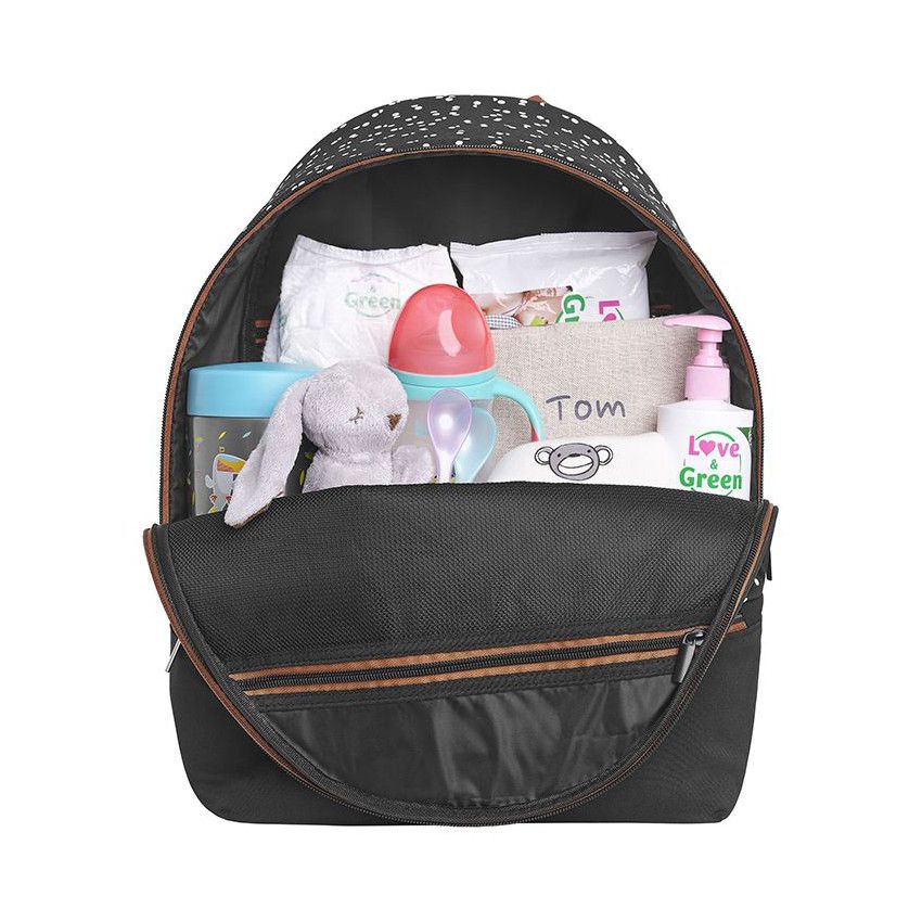 Sac à dos à langer Casual & Go - Noir - Ecru