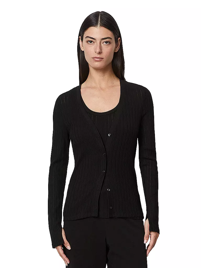 MARC O'POLO Strickjacke schwarz