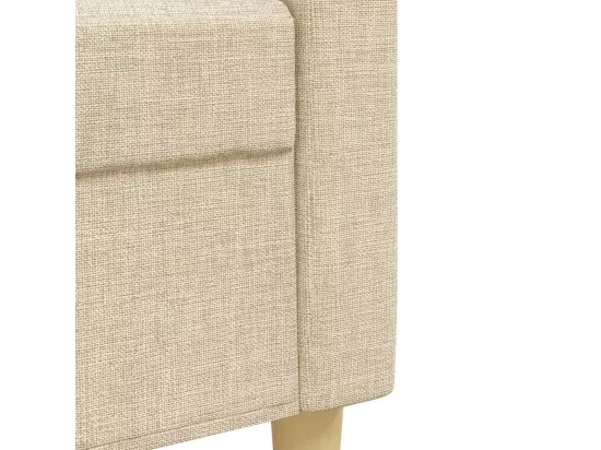 Ensemble de canapés 4 pcs avec repose-pied crème tissu