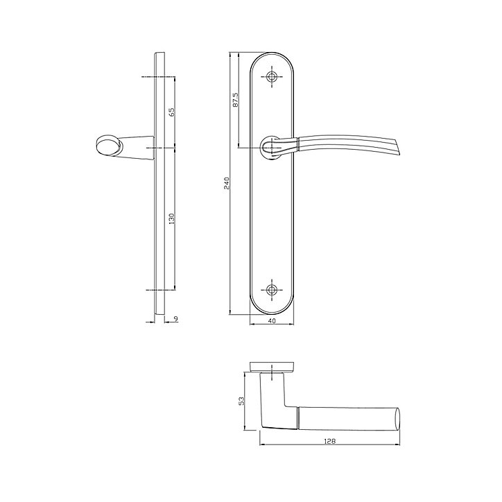 Lot de 3 poignées de porte 195 Colours Hirel chrome